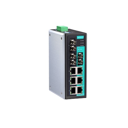 Moxa Indust. Unmgd Eth. Swtch W/ 6 10/100Baset(X)Ports, Eds-309-3M-St-T EDS-309-3M-ST-T
